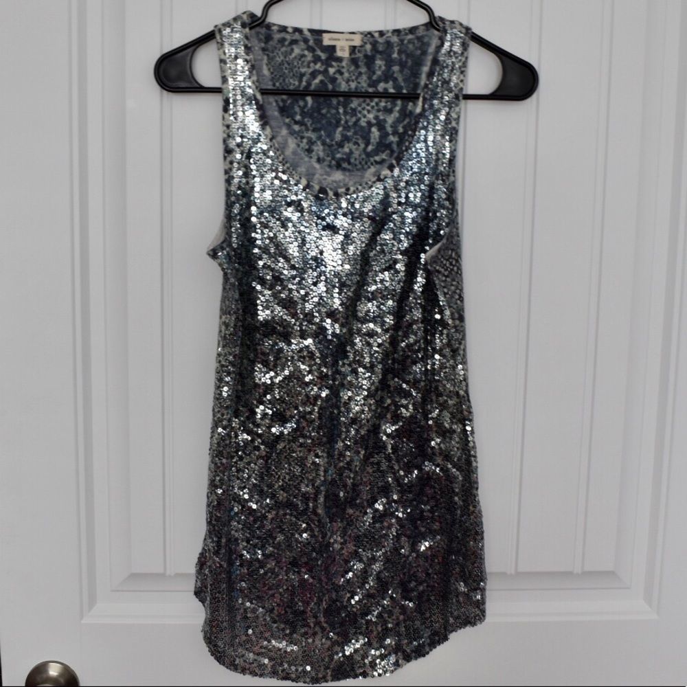 Urban Outfitters SILENCE + NOISE Sequin Tank with Reptile Back